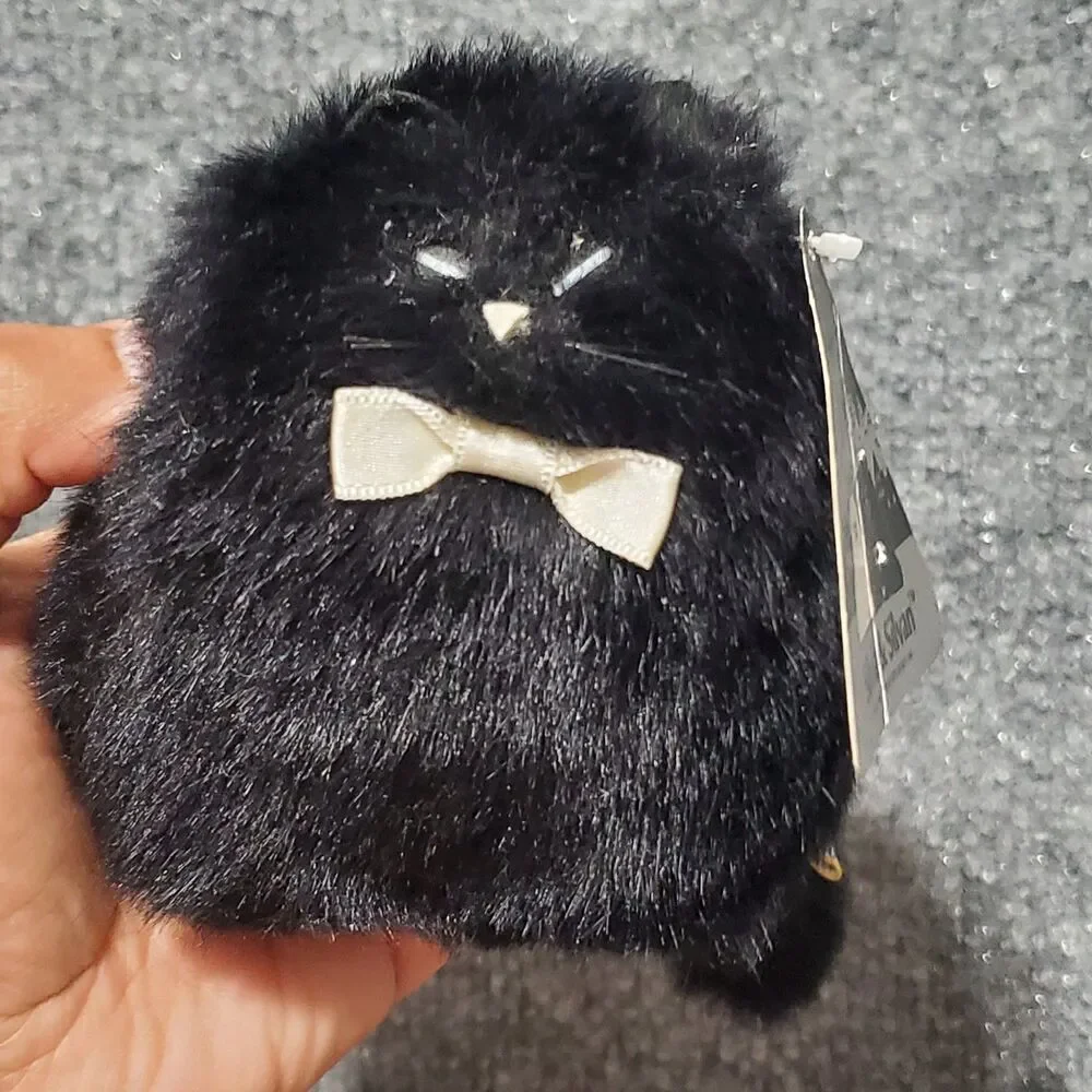 Dankin Black Kitten Silvan Stuffed Animal Plush Cat 80s Kitty Silvia And Silvan
